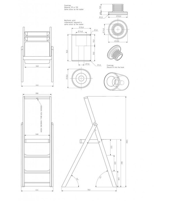 Design House Stockholm  Step Stepladder black beech