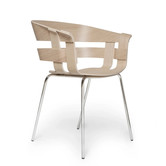 Wick chair oak, chrome