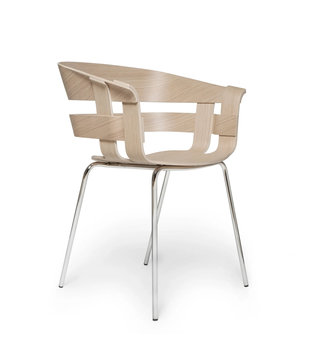 Wick Dining Chair oak, chrome tube base - Sale