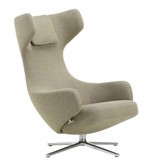 Vitra - Grand Repos Lounge Chair gepolijst aluminium Credo - Rots