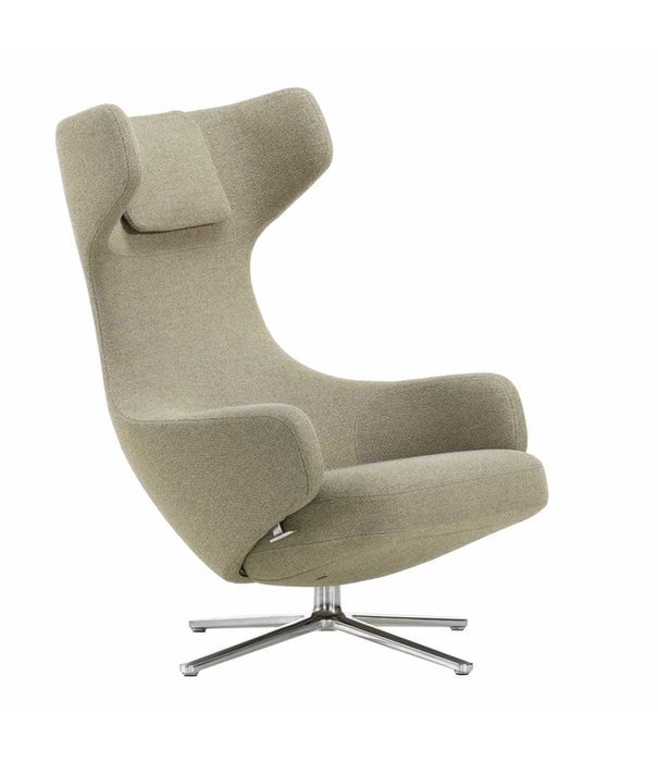 Vitra  Vitra - Grand Repos Lounge Chair gepolijst aluminium Credo - Rots