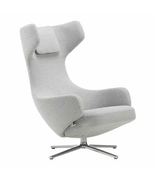 Vitra Grand Repos Lounge Stoel stof Dumet pebble melange