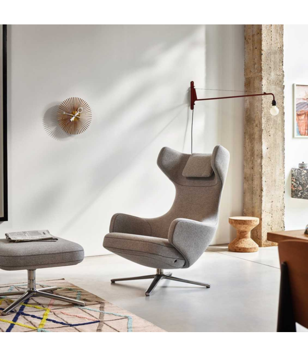 Vitra  Vitra - Grand Repos Lounge Chair gepolijst aluminium Cosy Pebble-Grey