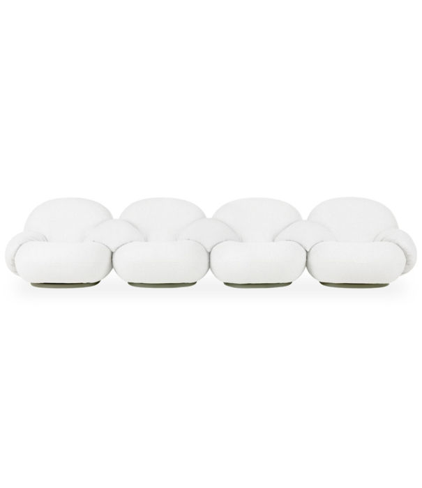 Gubi  Gubi - Pacha outdoor 4 zitter sofa met armleuning Libera 02 Neige