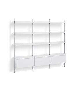 Pier System combinatie 133 , 3 columns wit / clear aluminium