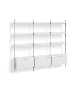 Pier System combination 133, 3 columns white / clear aluminium