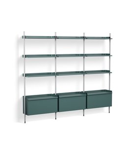 Pier System combination 133, 3 columns blue / clear aluminium