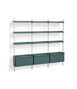 Pier System combination 133, 3 columns blue / clear aluminium