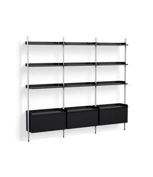 Pier System combination133, 3 columns black / clear aluminium