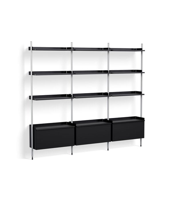 Hay  Hay - Pier System combinatie 133 - 3 columns zwart / clear