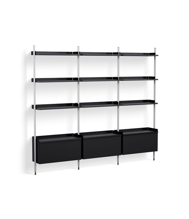 Hay  Pier System combinatie 133, 3 columns zwart / clear