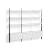 Pier System combination 133 - 3 columns white steel  / black