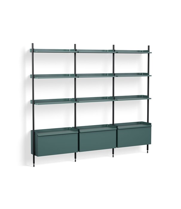 Hay  Pier System combinatie 133, 3 columns blauw staal / zwart