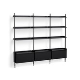 Pier System  combination 133 - 3 columns black steel - black profiles