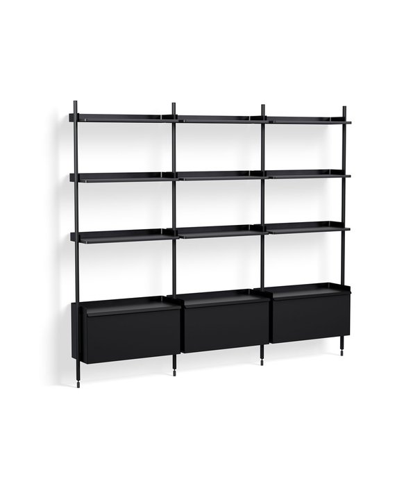 Hay  Pier System  combination 133 - 3 columns black steel - black profiles