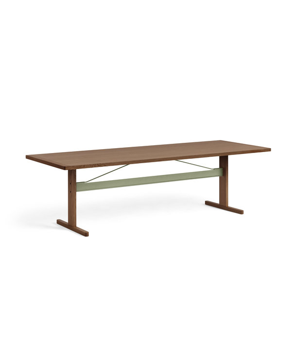 Hay  Hay - Passerelle dining table walnut / thyme green crossbar 260 x 95