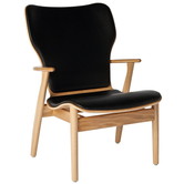 Artek - Domus lounge chair oak / black leather