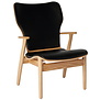 Artek - Domus lounge stoel eiken / zwart leder