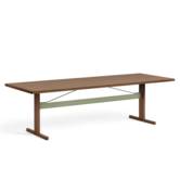 Hay - Passerelle dining table walnut / thyme green crossbar 260 x 95