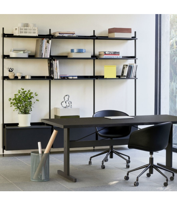 Hay  Hay Passerelle Eettafel eiken,  ink black dwarsbalk