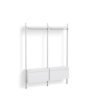 Pier System combinatie 1002, 2 columns wit / clear aluminium