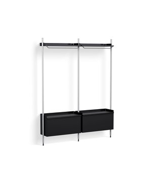 Pier System combination 1002, 2 columns black / clear aluminium