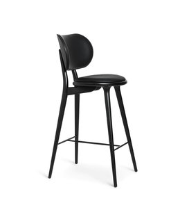 Mater Design - High Stool Backrest zwart beuken, zwart leer
