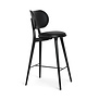 Mater Design - High Stool Backrest zwart beuken, zwart leer