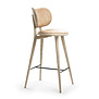 Mater Design - High Stool Backrest naturel eiken, naturel leder