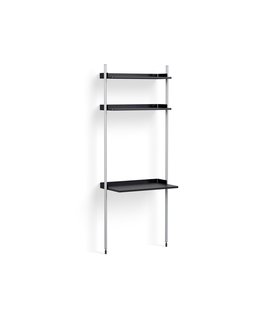 Pier System  11, 1 column zwart, clear aluminium