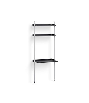 Pier System 11, 1 column black, clear aluminium