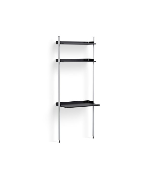 Hay  Pier System 11, 1 column black, clear aluminium