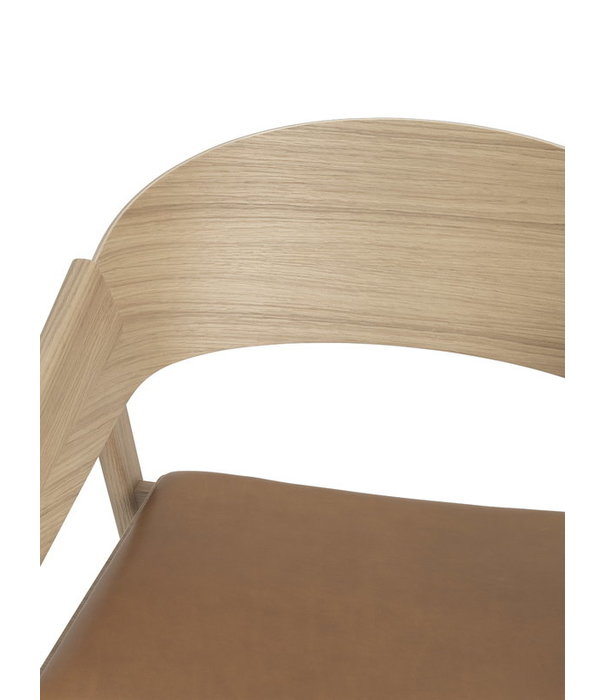 Muuto  Muuto Cover Lounge Chair oak, seat cognac leather
