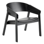 Cover lounge stoel zwart - zitting zwart leder