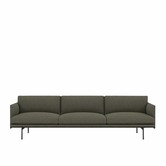 Muuto - Outline 3,5 zits bank - voet zwart / Fiord 961