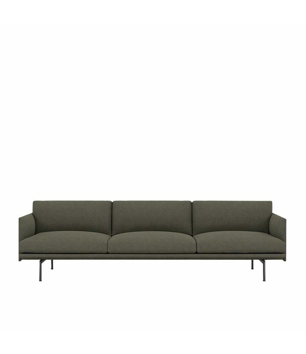 Muuto  Muuto - Outline 3,5 seater sofa - base black / Fiord 961