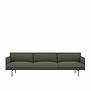 Muuto - Outline 3,5 seater sofa - base black / Fiord 961