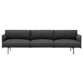 Muuto - Outline 3,5 seater sofa - base black / remix 163