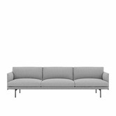 Muuto - Outline 3,5 seater sofa - base black / Vancouver 14