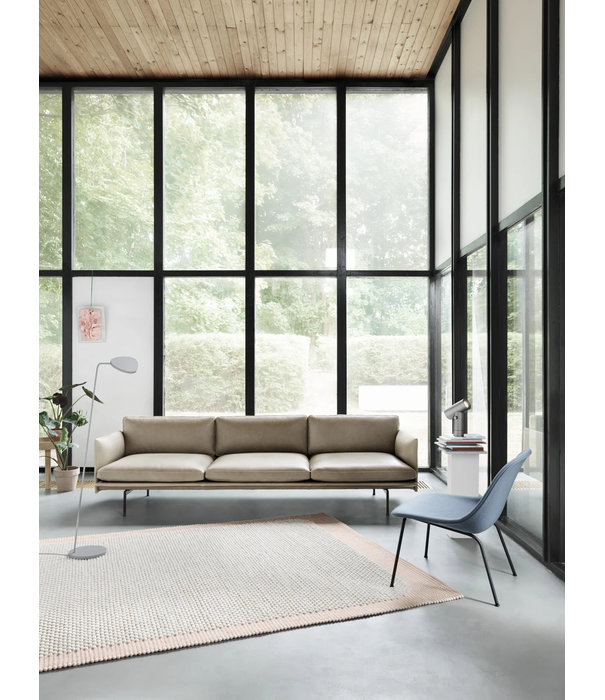 Muuto  Muuto - Outline 3,5 zits bank - voet zwart / Fiord 961