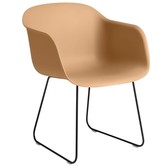 Muuto - Fiber armchair sled ochre, black