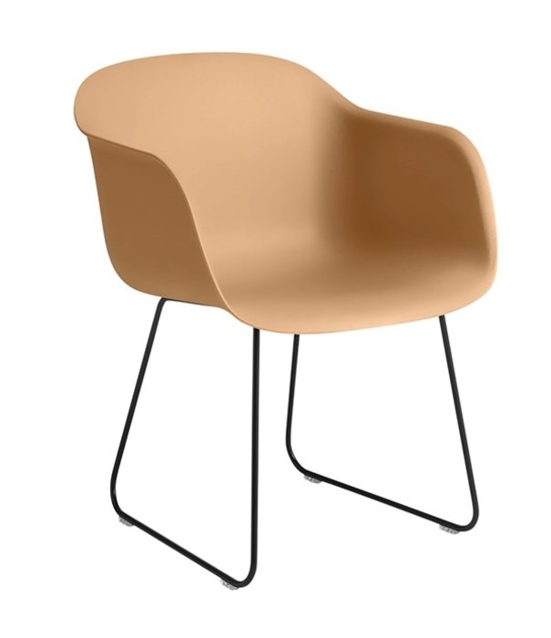 Muuto  Muuto - Fiber armchair sled ochre, black