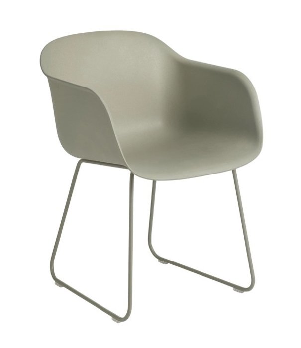 Muuto  Muuto Fiber Armchair dusty green, sled base