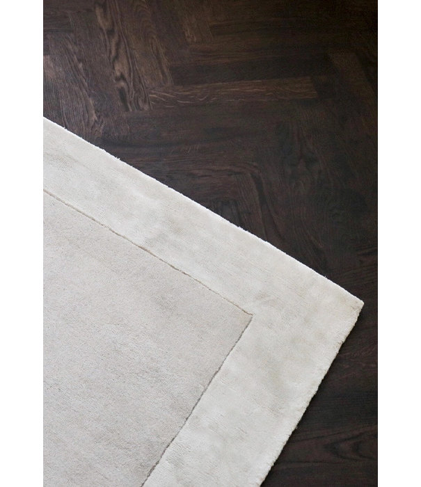 Layered  Layered - Wool Border rug Bone White