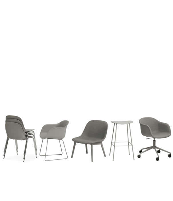 Muuto  Muuto  Fiber Armchair grey, sled base