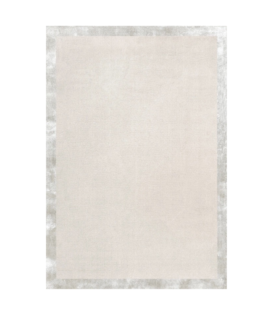 Layered - Wool Border rug Bone White