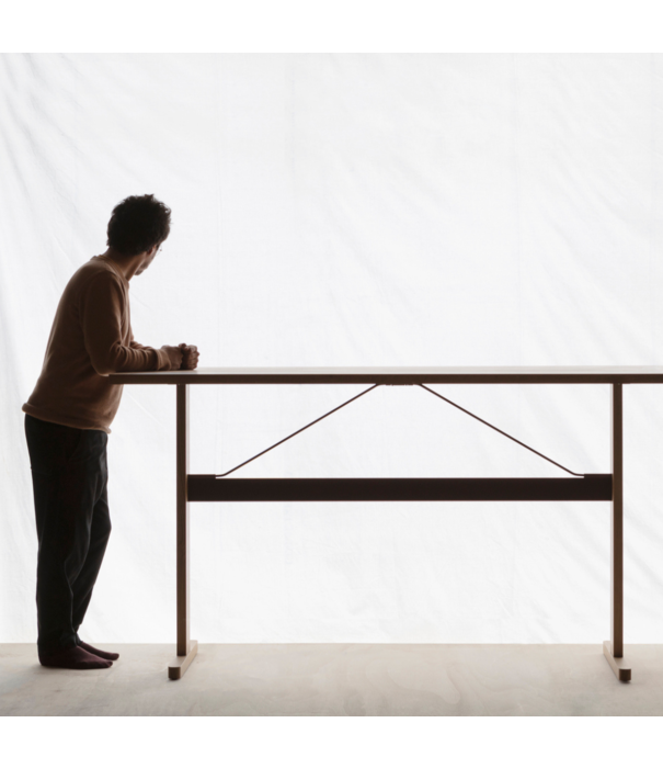 Hay  Hay - Passerelle table high walnut - thyme green 200 x 80