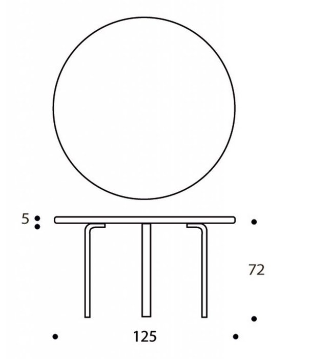 Artek  Artek - Aalto Table round 91, white laminate Ø125