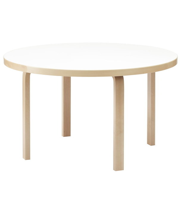 Artek   Artek - Aalto table round 91 , wit laminaat Ø125