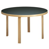 Artek - Aalto Table round 91, black linoleum Ø125